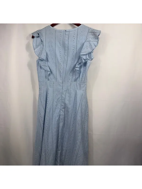 EcoWish Light Blue Eyelet Midi Dress | Women’s Small - Image 8