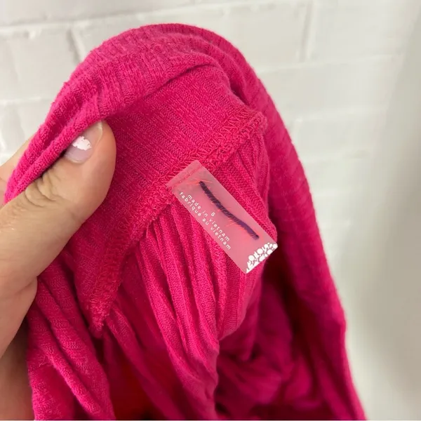 FP Movement By Free People Can’t Handle This Pink Ribbed Lace Up Shorts Size S - Image 5