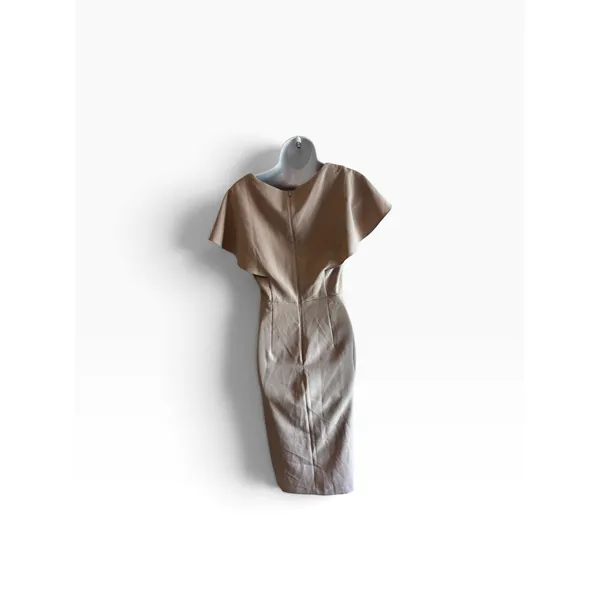 NWT ASOS Dress Size 4 Tan Flutter Sleeve Square Neck Chic Office Professional - Image 2