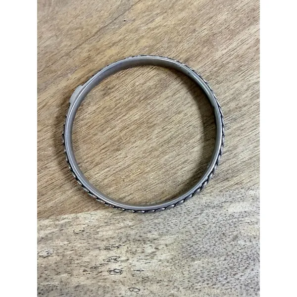 Vintage Liz Claiborne Silver Tone Braided Bangle Bracelet Signed LC - Image 7