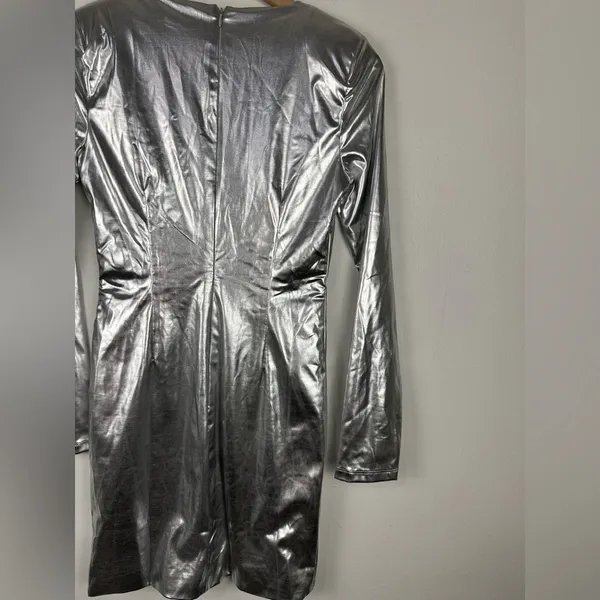 Meshki Silver‎ Hazel Low Cut Long Sleeves Mini Dress Women’s Sz S - Image 10