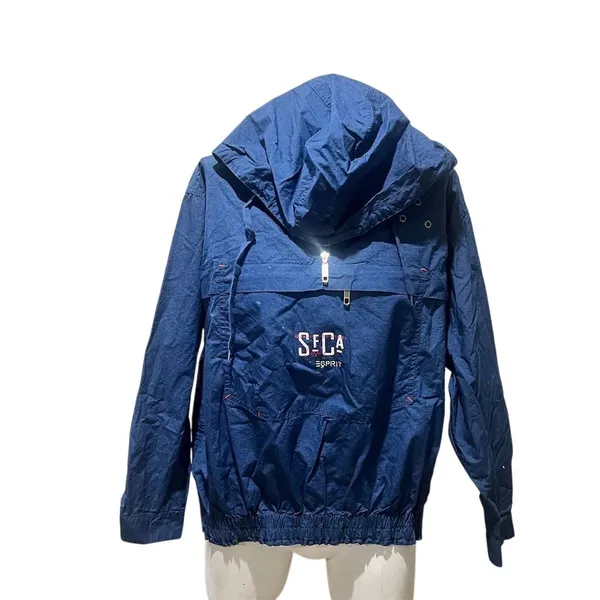 Esprit Vintage Unisex Windbreaker Jacket Blue Hooded Size S - Image 3