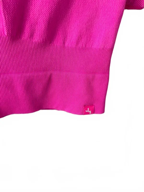 Fabletics Athletic Pink Short Sleeve Crop Top Size XS - Image 2