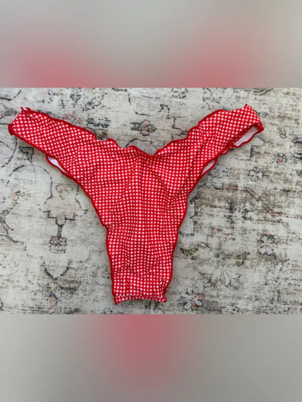 Seamolly Red Gingham Ruffle Bikini Bottoms - Image 3