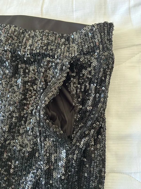 Sequin Pants Black Size XS - Image 5