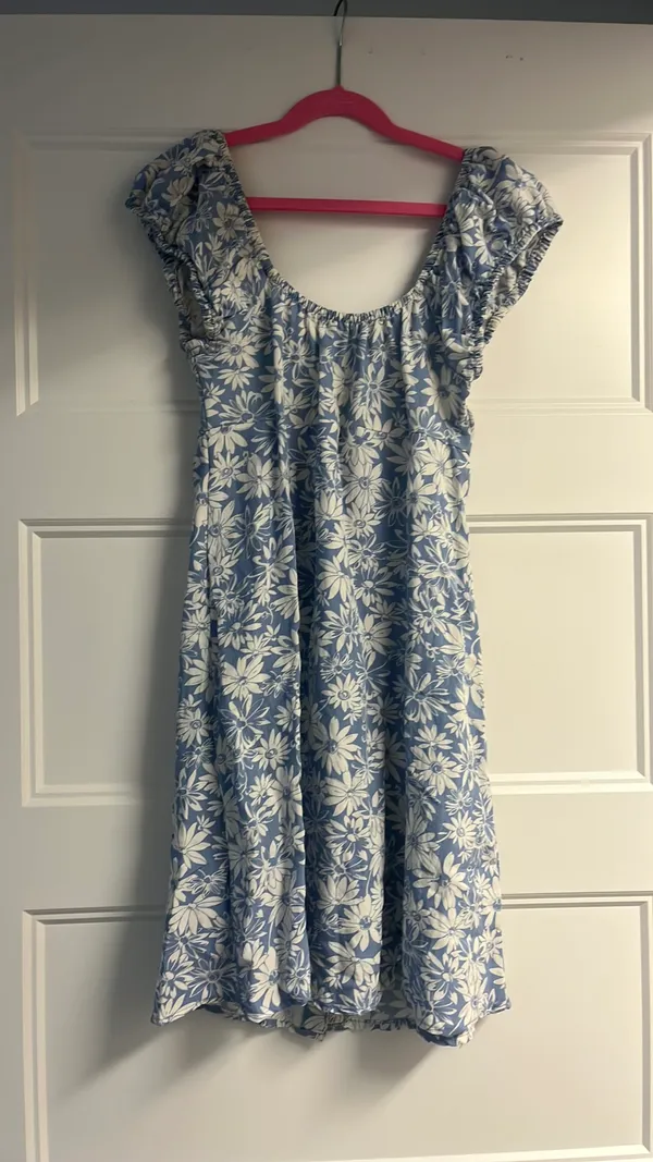 Light blue floral mini dress - Image 2