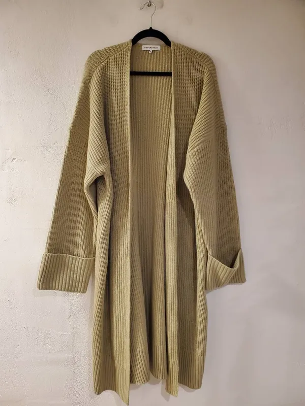 WeWoreWhat Oversized Knit Coatigan in Oat Medium Large - Image 2