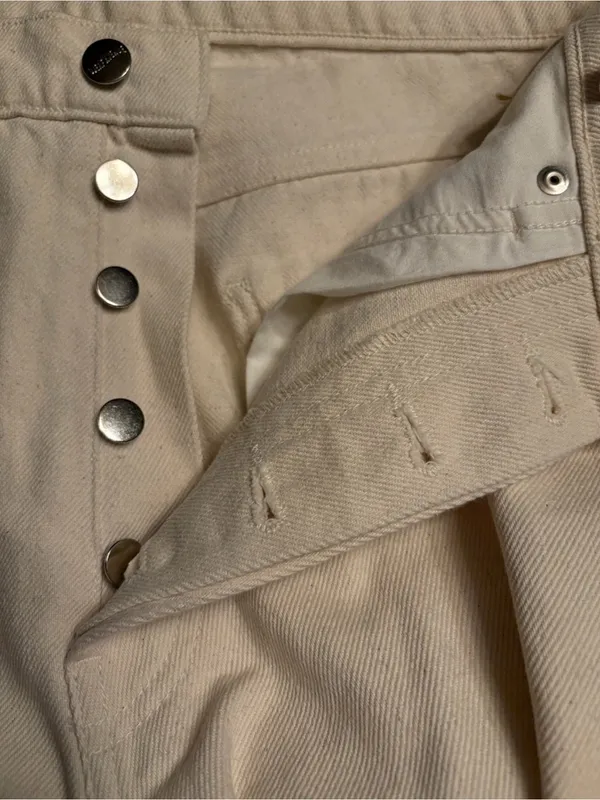 Djerf Avenue Relaxed Jeans 100% Organic cotton button fly cream Size 25 NWOT - Image 8