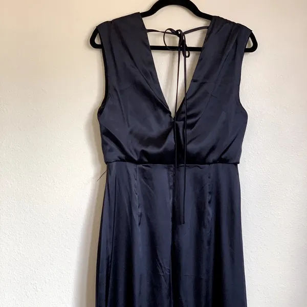 NWT Dessy Collection‎ Charmeuse Cap Sleeve Gown Dress in Midnight Blue - Image 7
