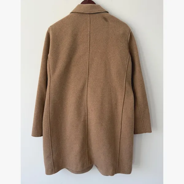J Crew Factory Women's Boiled Wool-Blend Camel Longline Topcoat Size‎ 20 - Image 3