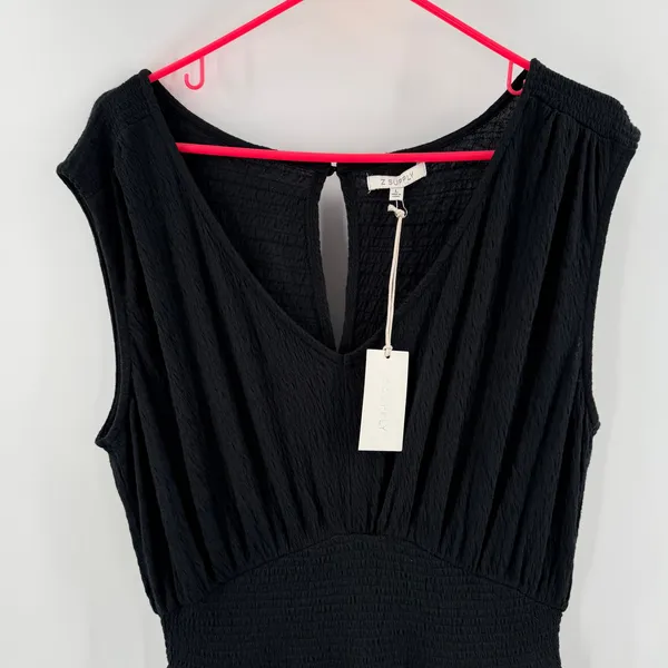 Z Supply Jumpsuit Women's Large NWT Indy Knit Black Textured Comfy Soft Casual - Image 8