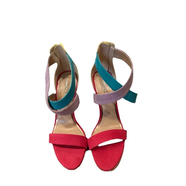 Kenneth Cole New York Brooke Cross Dress Sandals Multi Color Womens Heels Sz 6 - Image 2