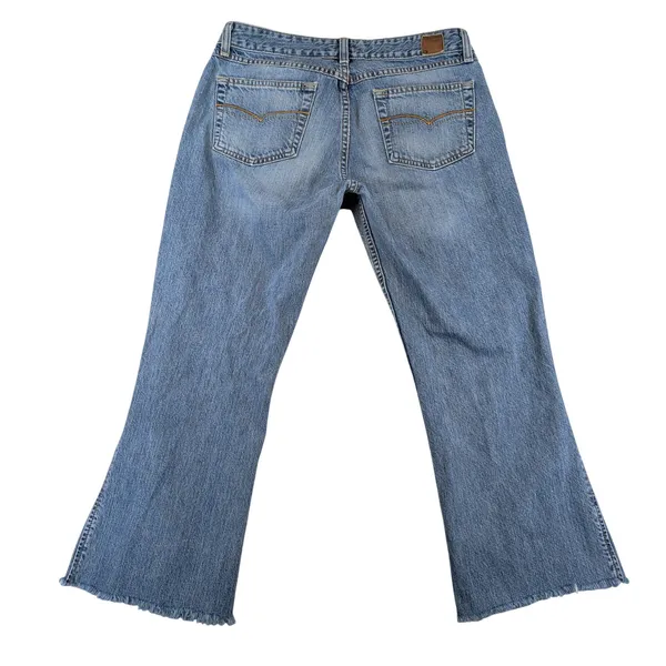 BKE Denim Trail Jeans Womens 30‎ Blue Cotton Bootcut Raw Hem USA Altered Cutoff - Image 2