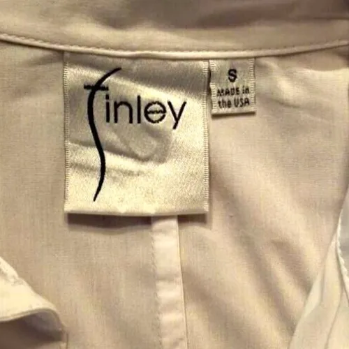 Finley White Long Sleeve Tunic with‎ tie on front Size S Made in USA - Image 4