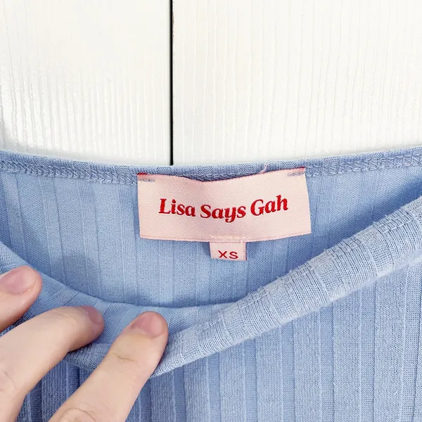 Lisa Says Gah Roya Blue Ribbed Midi Square Neck Romatic Fairycore Whimsical - Image 4