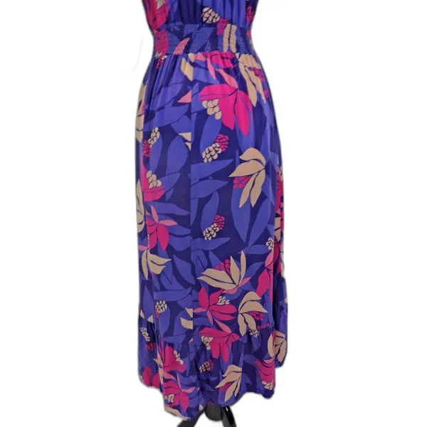 Anthropologie Abel The Label Maxi Dress XS Smocked Tiered Ruffle Flutter Coastal - Image 8
