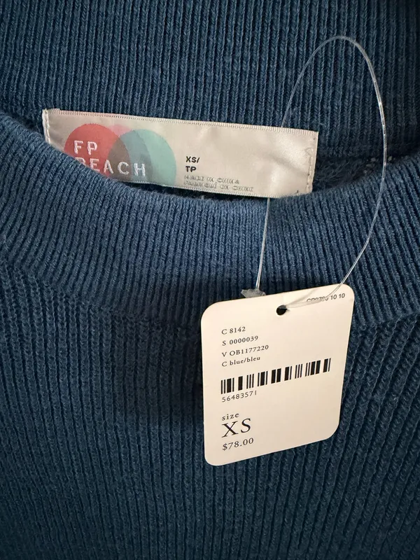 NWT Free People Malibu Solid Surf Set size XS color blue - Image 7