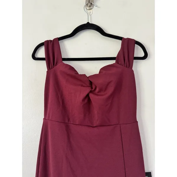 NWT Lulus Off The Shoulder Burgundy Maxi Dress Size Large - Image 3