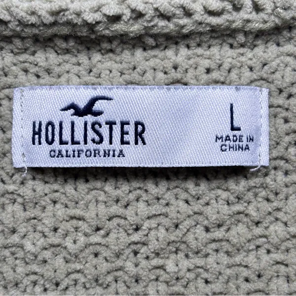 Hollister Women's Green Large V-Neck Cable-Knit Cardigan Hipster Teenager - Image 13