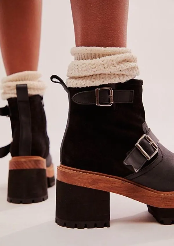 🆕 FREE PEOPLE | CARTER CROP PLATFORM BOOT | BLACK | SIZE: US 8 - Image 3
