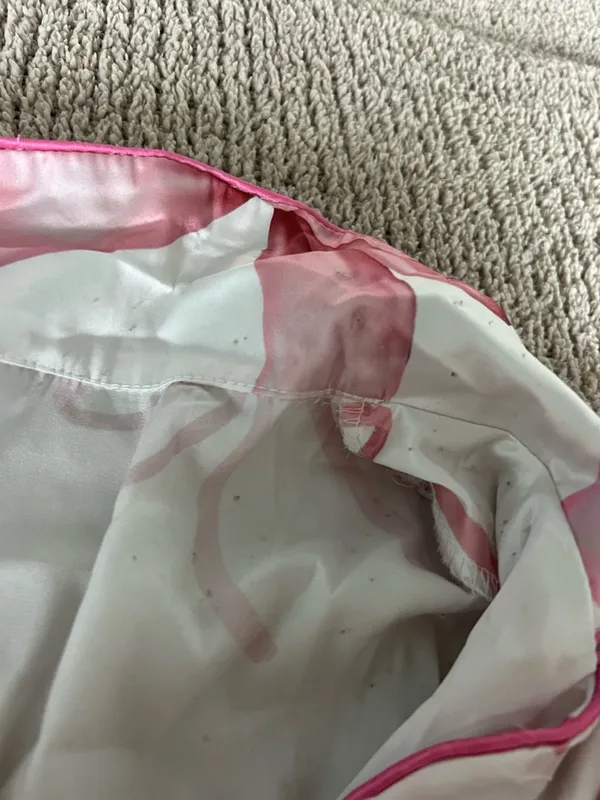Macy's Satin Bow-Print Pajama Set - Pink - Image 3