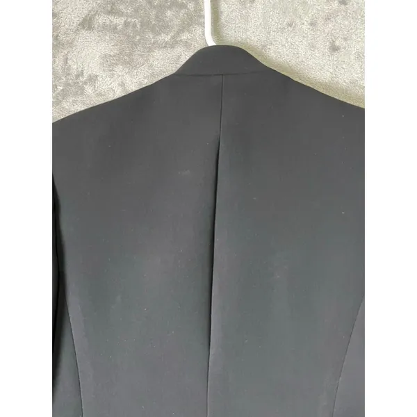 Theory Lanai Blazer Black Admiral Crepe Open Front Minimalist Workwear Size 2 - Image 4