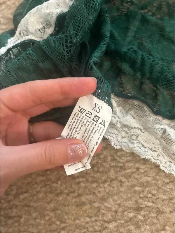 C579 Santa babygirl green top sexy dress no panty xs - Image 3