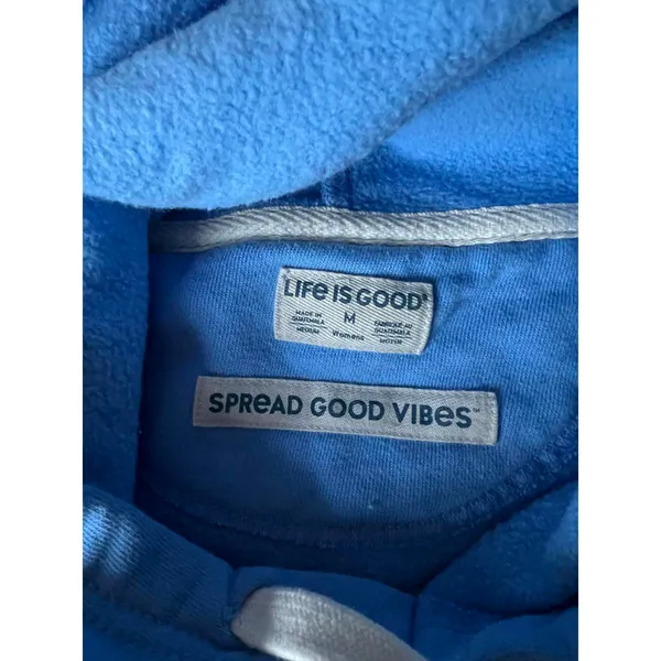 Life is Good Good Vibes Blue Hoodie Sweatshirt - Image 4