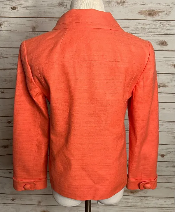 J.Crew coral linen cotton structured collar 3/4 length sleeve blazer Size 10 - Image 7