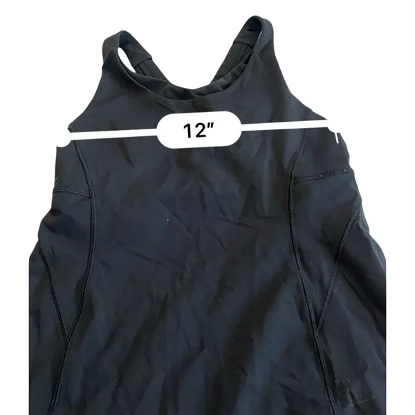 Lululemon Stash N Run Tank Top Built In Bra Size 4 Black Criss Cross Pockets - Image 11