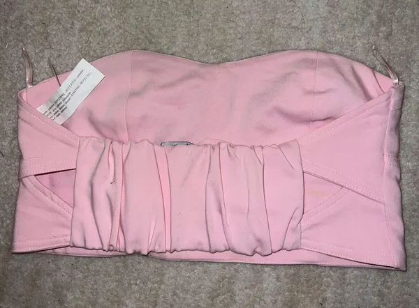 Zara Pink Strapless Corset Top - Image 2