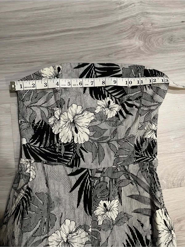 Gilli Black‎ & White Strapless Floral Wide-Leg Jumpsuit - Image 3