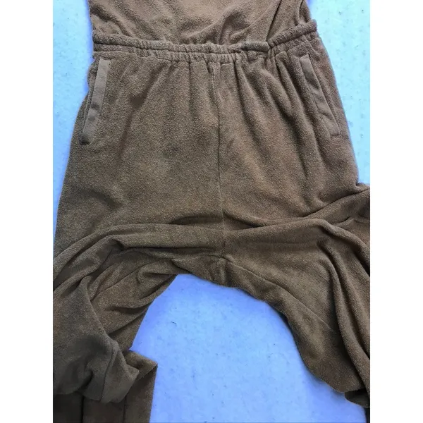 OFFLINE by Aerie Jumpsuit Women XS Brown Terry Cloth Wide Leg Loungewear - Image 6