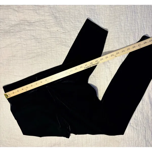 J.Crew Black Velvet Leggings Stretch Pull On Pants AD246 Womens Large - Image 4