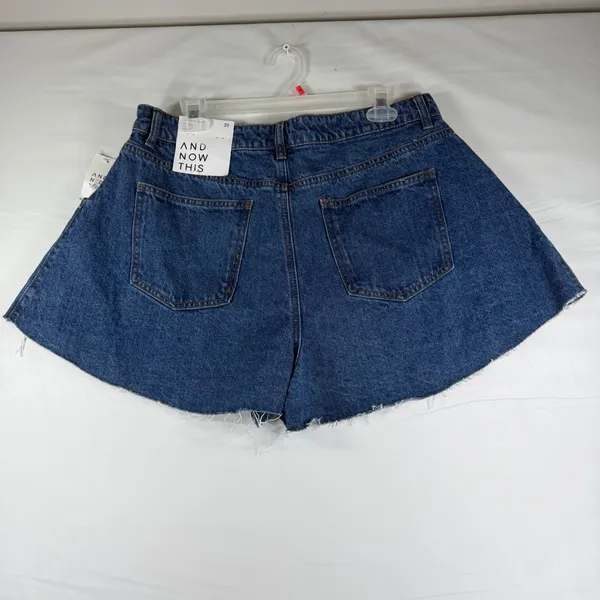 And Now This Womens Skirty Short Ultra‎ Highrise Fit Flare Denim Blue size 12/31 - Image 11