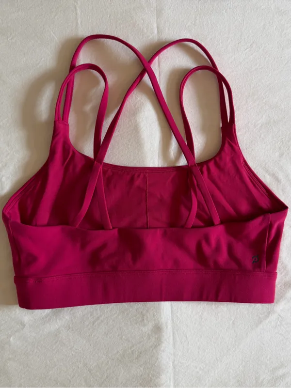 Peloton Strappy Sports Bra Pink Medium Low Impact Yoga Fitness - Image 4