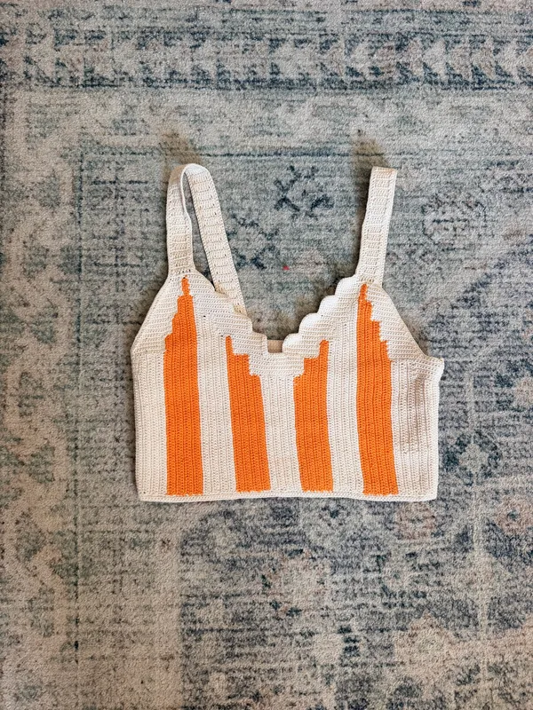 Sandro crochet orange cream crop tank top 0 - Image 8