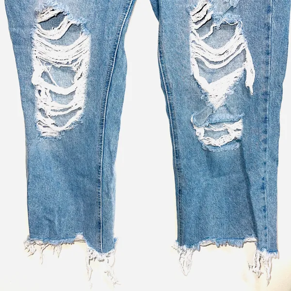 KanCan 100% Cotton Nonstretch Light Wash Ripped Straight Leg Jeans - Image 6