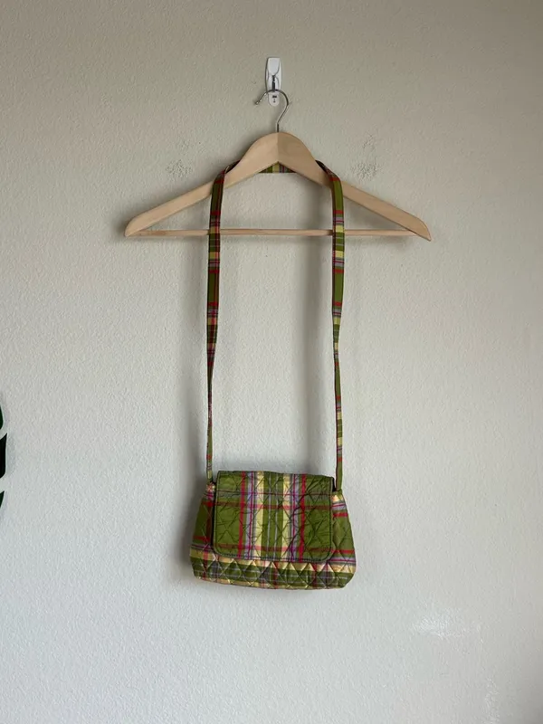 Vintage Vera Bradley Quilted Silk Plaid Purse - Image 2