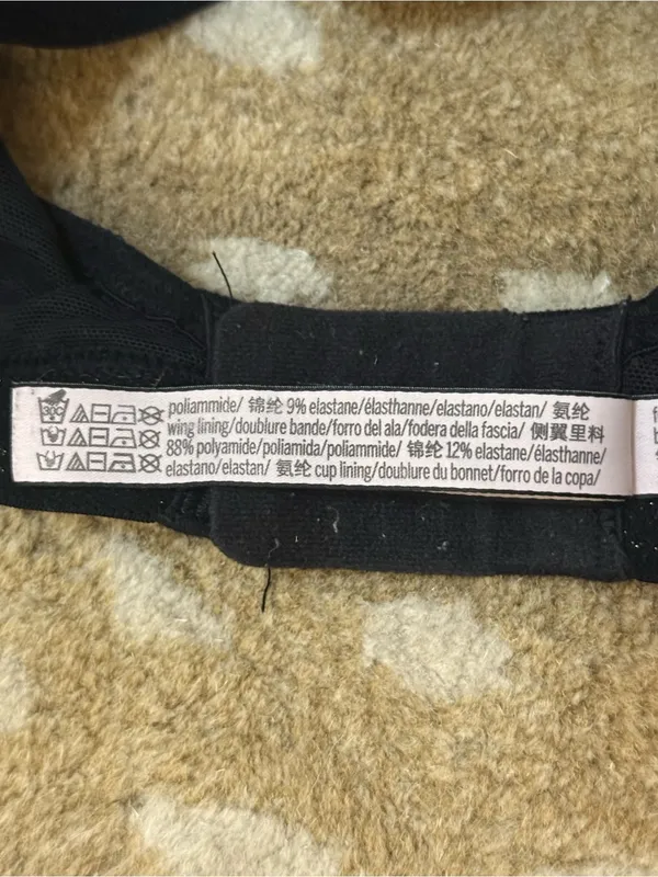 Victoria’s Secret Lightly Lined Demi Bra Black Lace Logo Band 34DD - Image 9