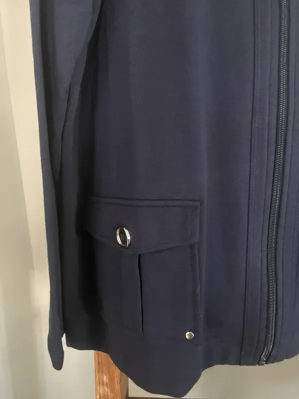 Karen Scott Sport Blue Zip Up Tunic Jacket Size Large - Image 5
