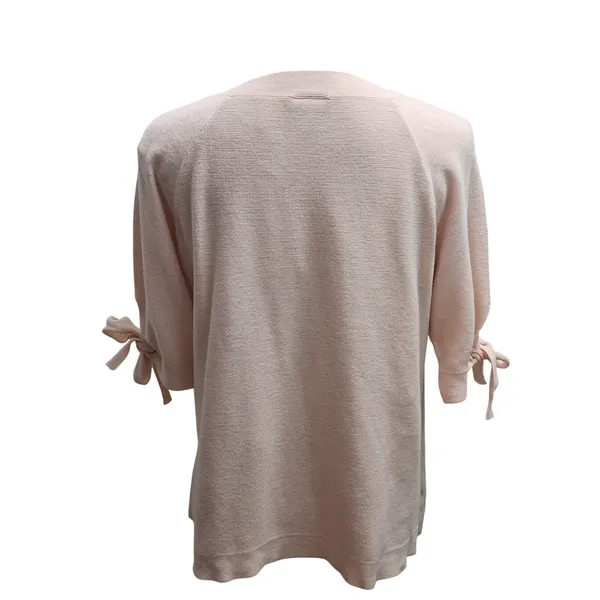 Ann Taylor‎ Factory Women XL Pink Textured Knit Tie Sleeve Top - Image 2