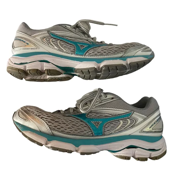 Mizuno Wave Inspire 13 Gray Green Sneakers Size 9 - Image 6