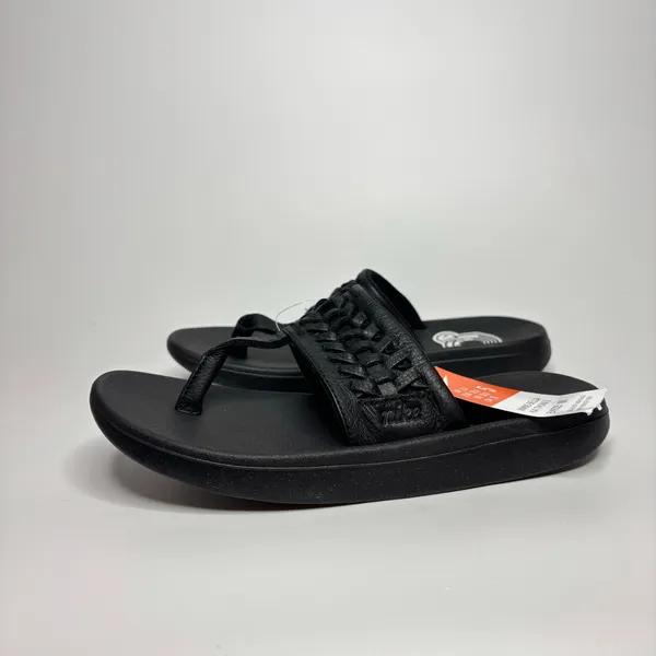 Nike Womens Bella Kai Braided Thong Flip Flop Sandals in Black - Image 3