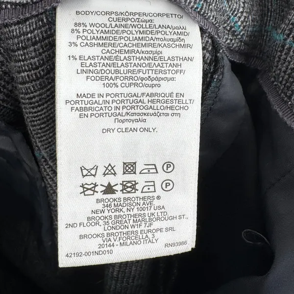 Brooks Brothers dress pants women's 14 wool cashmere glen plaid straight gray - Image 10