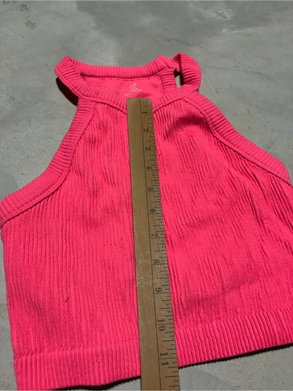 Aerie Hot Pink Ribbed tank Crop Top medium - Image 6