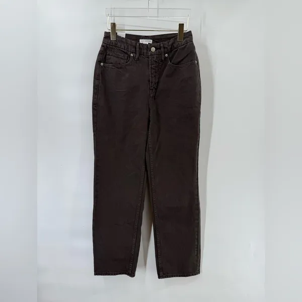 Good American Good 90’s Duster Brown Jeans Straight Leg‎ Coffee Size 26 - Image 3