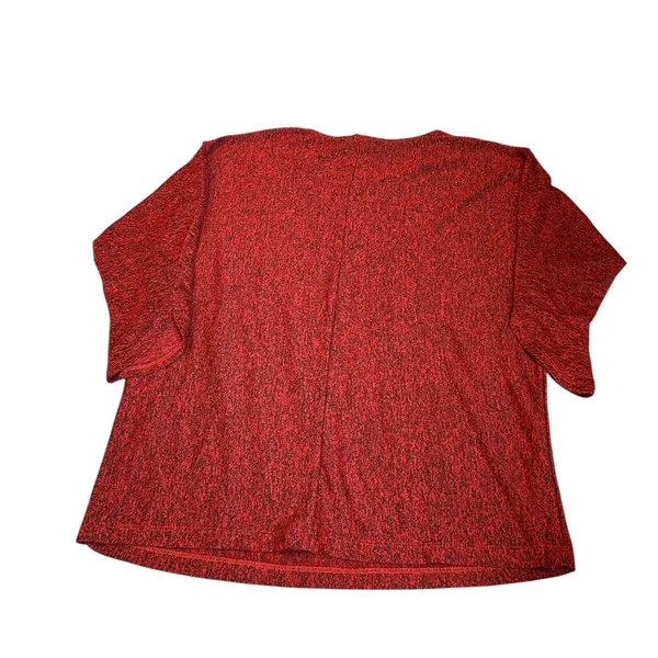 ANDREA JOVINE marbled red top with cropped sleeves - Image 4