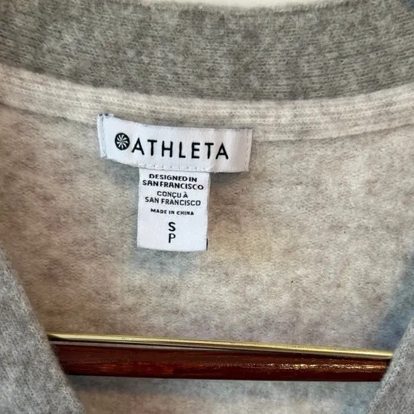 Athleta Women's Grey Westlake Merino Wool Blend Cardigan‎ Sweater Size Small - Image 7