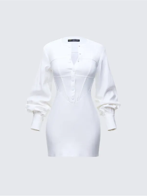 Finesse Alice White Mini Dress - Size Large - Image 2